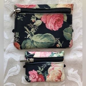 NWOT Modella Floral Print Cosmetic Bags Set of Two